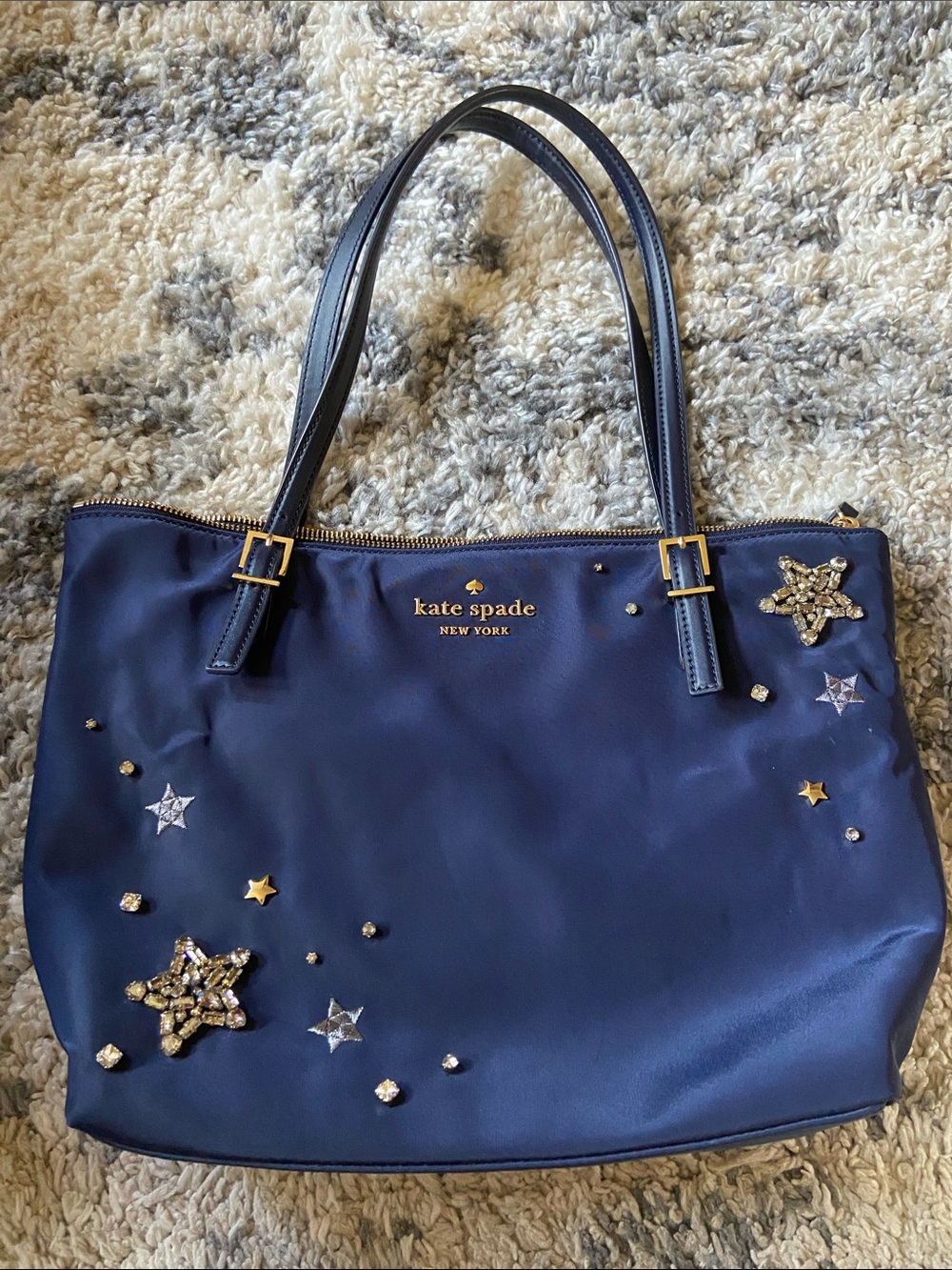 Kate Spade Navy Star Embellished Tote